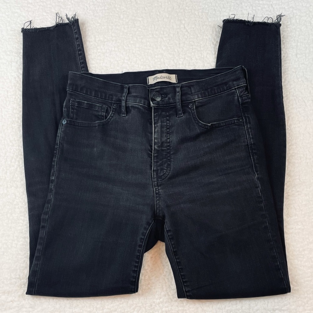 MADEWELL • Black High-Rise Distressed Knee Skinny Jeans, 27 - Picture 5 of 16